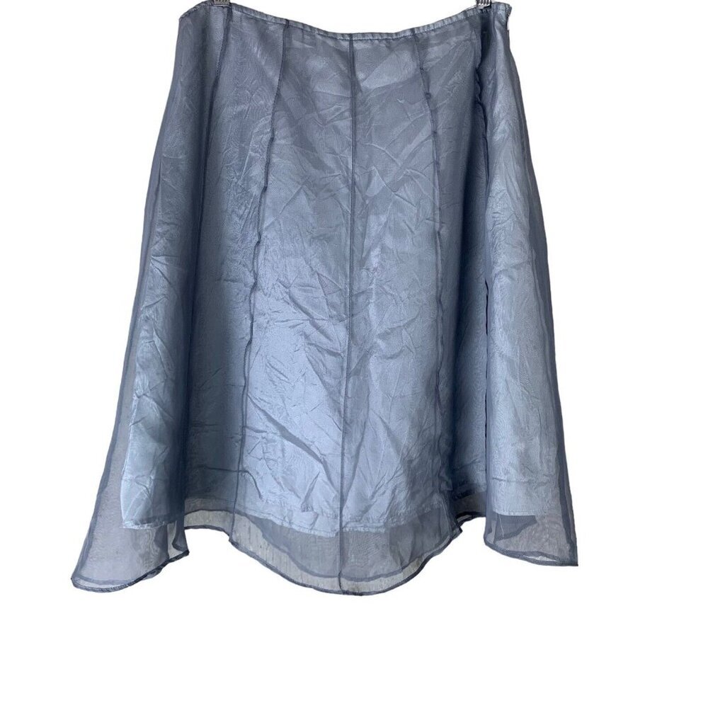Blue Stem Size Large Skirt Blue Gray A Line Lined Zip Closure Womens